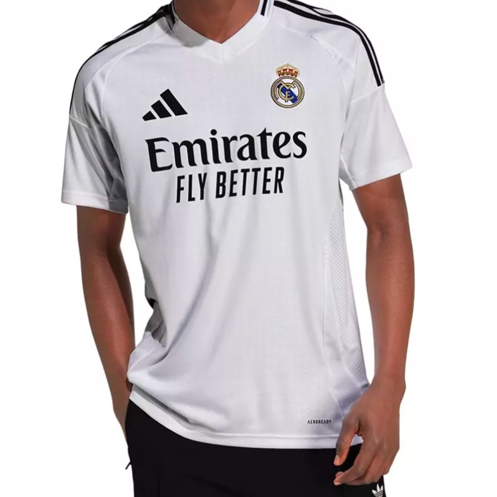 Adidas- Real Madrid White and Black Soccer Jersey